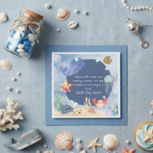 Under the Sea Whale starfish turtle jellyfish blue