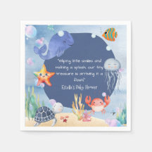 Under the Sea Whale starfish turtle jellyfish blue