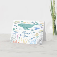Under The Sea Whale Thank You Card