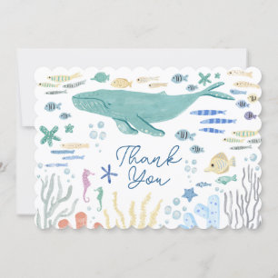 Under The Sea Whale Thank You Card