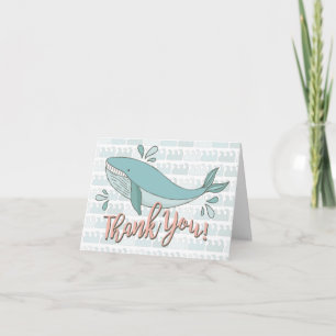 Under the sea Whale Thank you note card