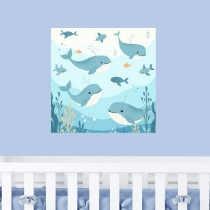 Under the Sea Whales & Fish Nursery Poster