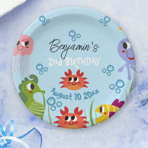 Under The Sea Whimsical Creatures Birthday Party Paper Plate