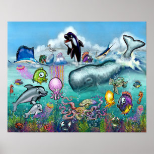Under the Sea with Aqua Babies Poster