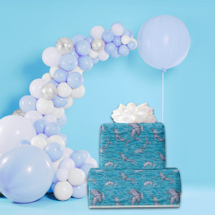 Under The Sea With Dolphins Birthday Party Wrapping Paper