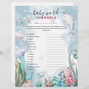 Under-the-Sea 'Word Scramble' Baby Shower Game