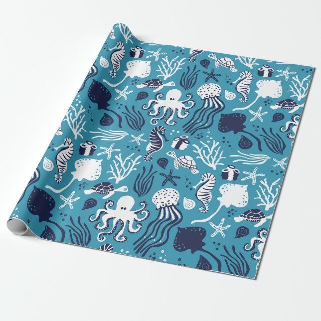 Under the Sea Wrapping Paper (Unrolled)