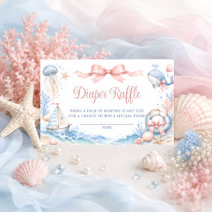 Under the Sea You Soon Baby Shower Diaper Raffle Enclosure Card