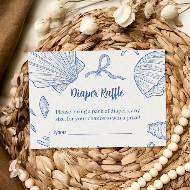 Under The Sea You Soon Blue Boy Baby Shower Diaper Enclosure Card (Creator Uploaded)