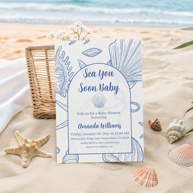 Under The Sea You Soon Blue Boy Baby Shower Invitation (Creator Uploaded)