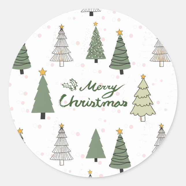 Under the Snowy Trees – Christmas Classic Round Sticker (Front)
