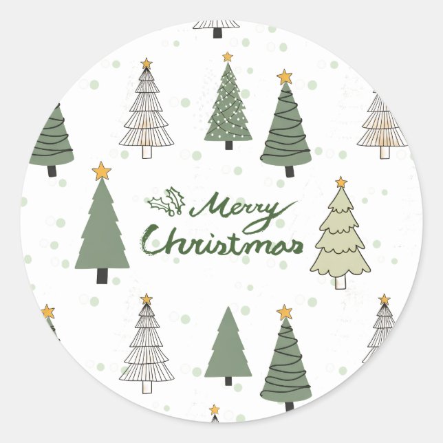 Under the Snowy Trees – Christmas Classic Round Sticker (Front)