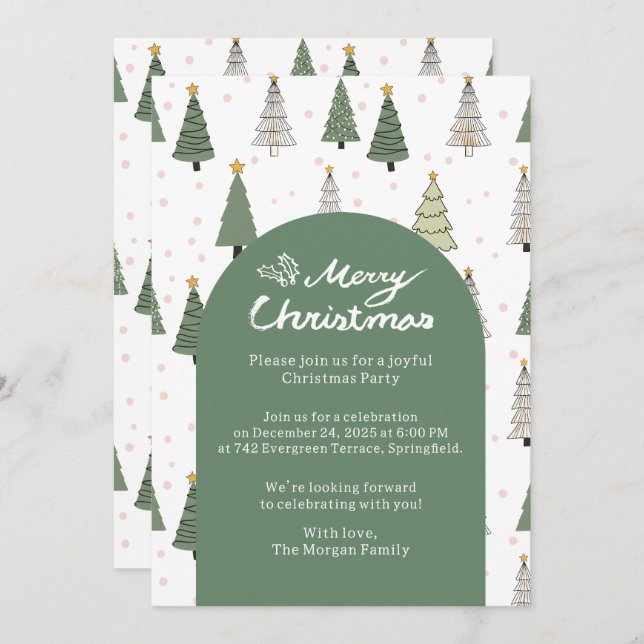 Under the Snowy Trees – Christmas Party Invitation (Front/Back)