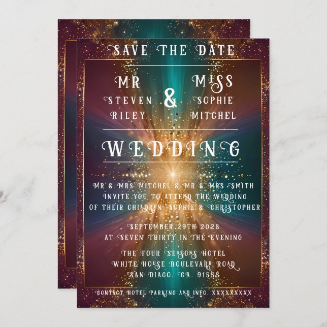 Under the Stars: A Celebration of Love Invitation (Front/Back)