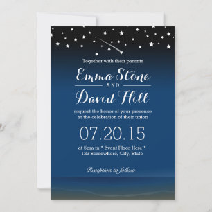 Under the Stars Beach Wedding Invitation