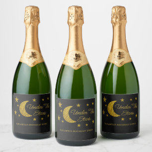 Under The Stars Birthday Sparkling Wine Label