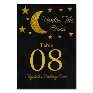Under The Stars Birthday Table Number