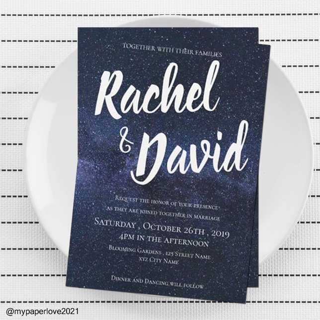Under the Stars Blue Night Sky Typography Wedding (Creator Uploaded)
