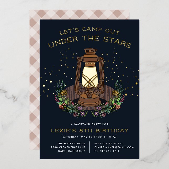 Under the Stars | Camping Birthday Party (Front/Back)