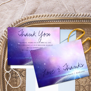 Under The Stars Elegant Love & Thanks Wedding Thank You Card