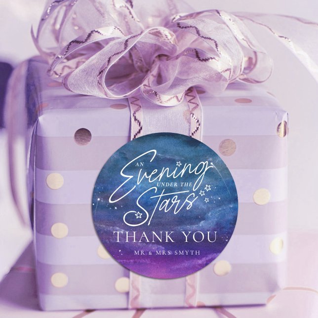 Under the stars evening thank you custom classic round sticker (Creator Uploaded)