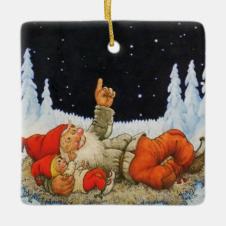 “Under the Stars” Gnomes by Jenny Nystrom Ceramic Ornament