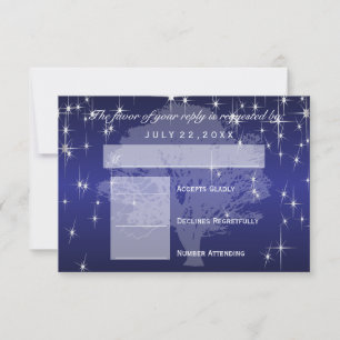 *Under the Stars in Metallic Dark Blue - RSVP Card