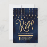 Under the Stars Navy Blue Gold Sparkle