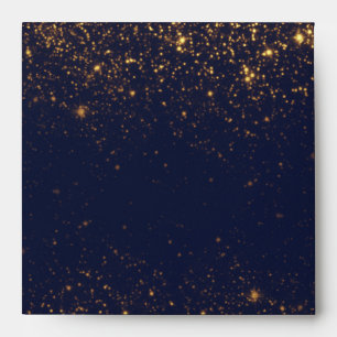 Under the Stars Navy Gold Wedding Envelope