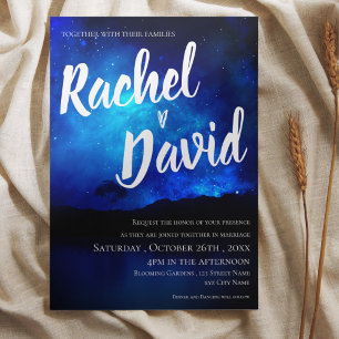 Under the Stars Night Sky Tree Typography Wedding