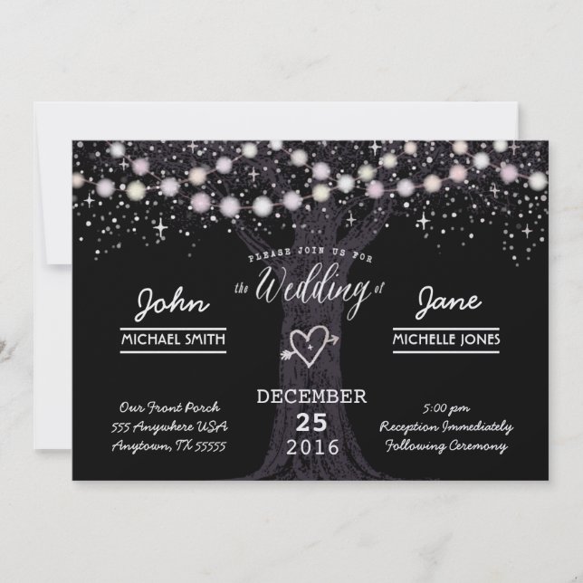 Under the Stars: Pearl Shimmer, envelopes included Invitation (Front)