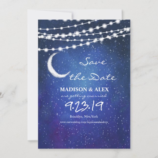 Under the Stars Save the Date Invitation (Front)