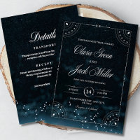 Under The Stars Wedding Celestial Invitation