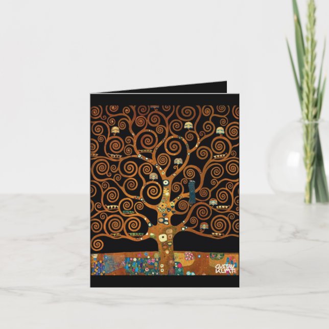 Under the Tree of Life, Gustav Klimt, Holiday Card (Front)