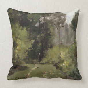 Under the Trees, 1864 (oil on board) Cushion
