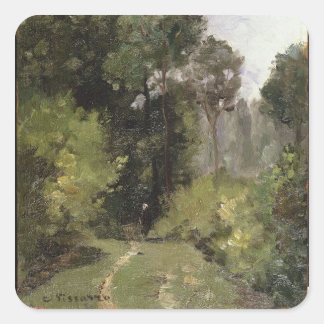 Under the Trees, 1864 (oil on board) Square Sticker (Front)