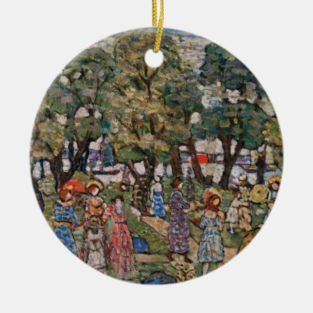 Under the Trees by Maurice Prendergast, Fine Art Ceramic Ornament (Front)