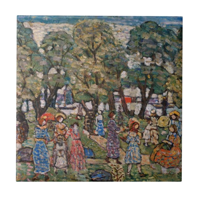 Under the Trees by Maurice Prendergast, Fine Art Ceramic Tile (Front)