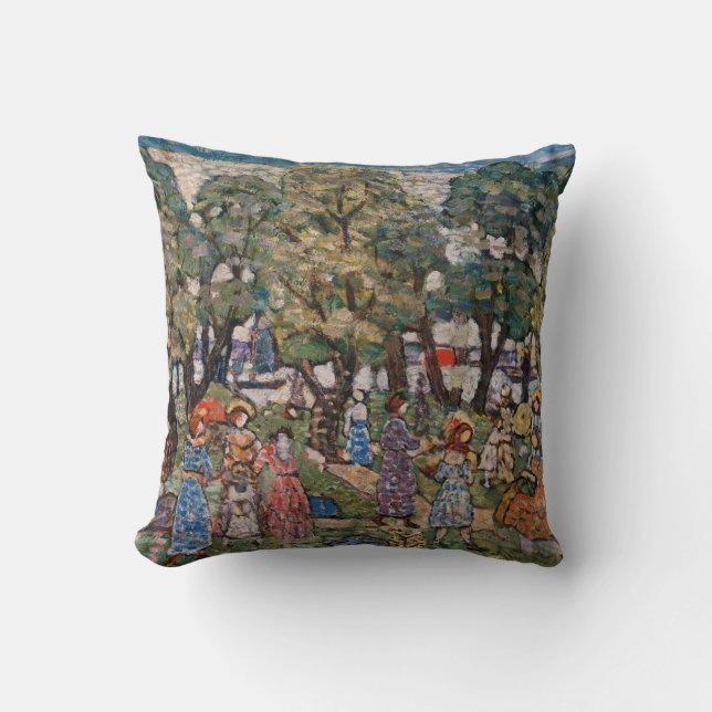 Under the Trees by Maurice Prendergast, Fine Art Cushion (Front)