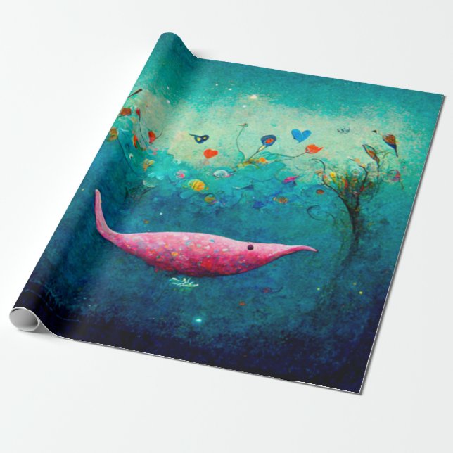 Under the water ocean  pattern Wrapping Paper (Unrolled)