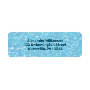 Under the Water Swimming Pool Return Address Label