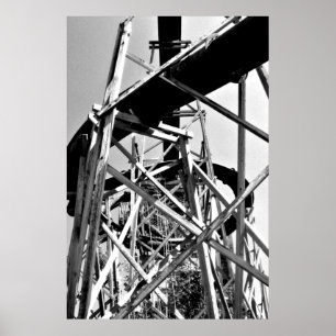 Under The Water Tube Slide // Black and White  Poster