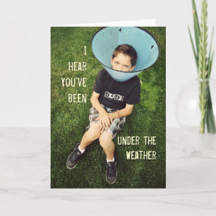 Under The Weather Card (Boy in Dog Cone)