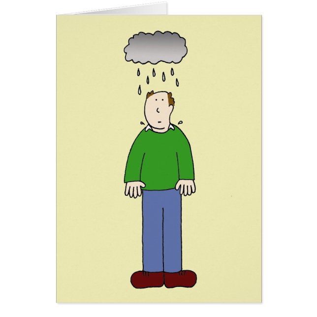 Under the Weather Depressed Man Cartoon (Front)