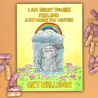 Under the Weather - Get well soon  Postcard