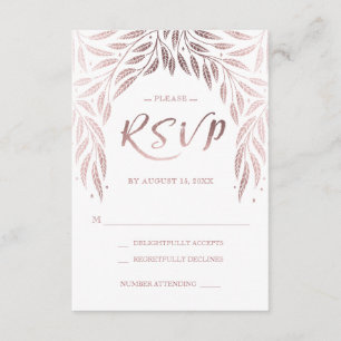 Under the Willows Wedding RSVP Rose Gold Card