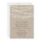 Under Twinkle Lights on Burlap Wedding Invitation