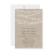 Under Twinkle Lights on Burlap Wedding Invitation