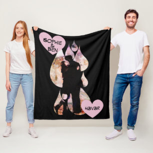 Under Umbrella: Romantic Couple Kissing in Rain Fleece Blanket