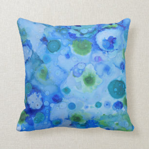 'Under Water' blue and green pillow